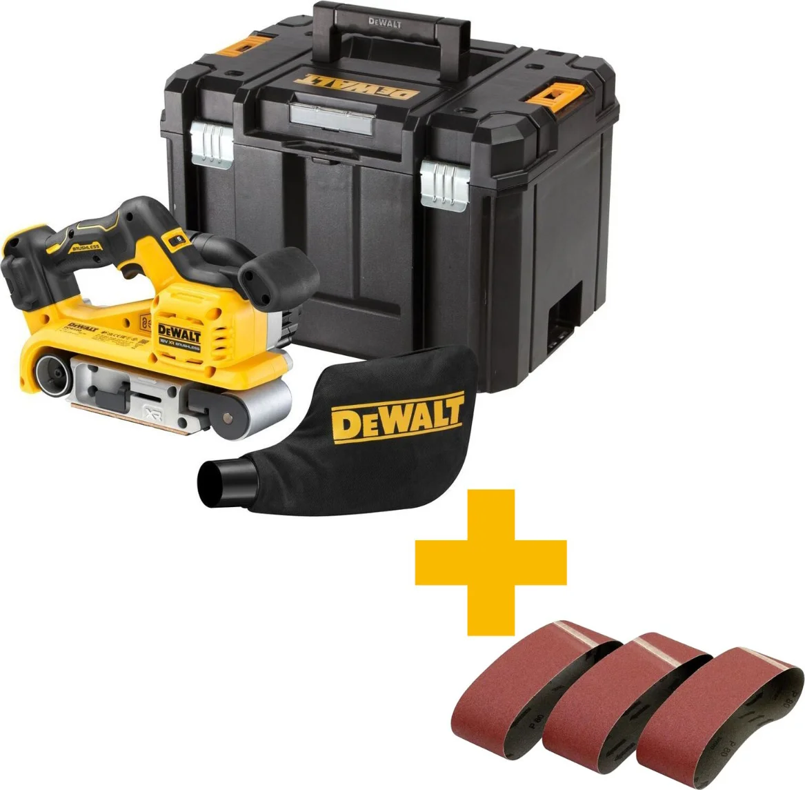 DeWALT DCW220NT Accu bandschuurmachine 75x533mm 18V XR Basic Body in TSTAK