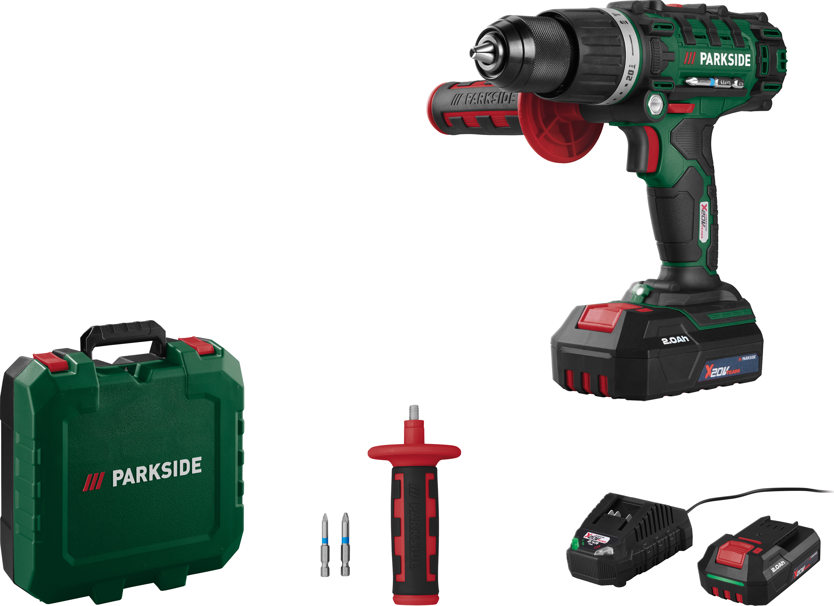 PARKSIDE Accu-klopboormachine 20 V, 45 Nm, met accu 2 Ah en lader 2,4 A