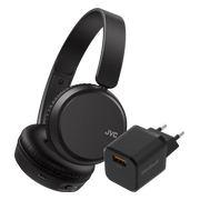 JVC HA-S36W Zwart + BlueBuilt Quick Charge Oplader met Usb A Poort 18W Zwart