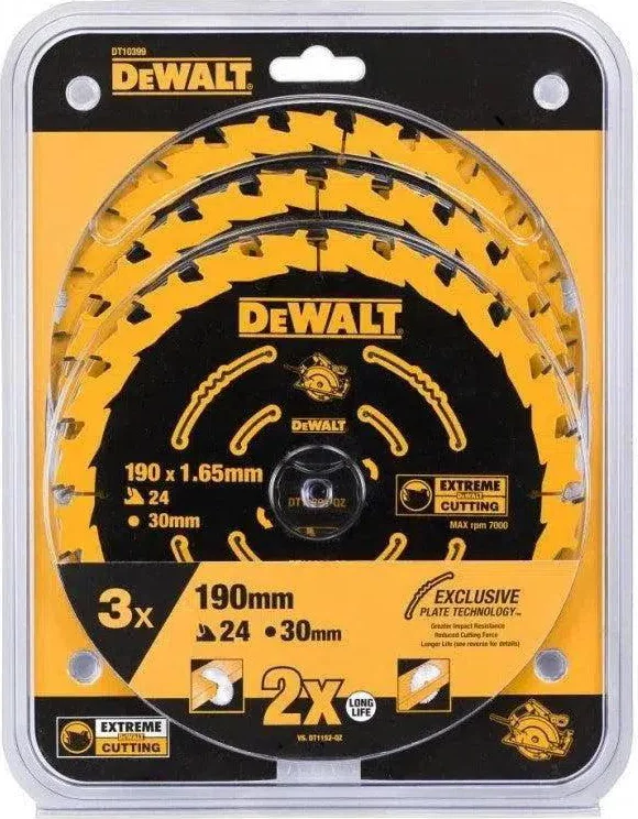 DeWALT Cirkelzaagblad voor Multimaterial | Extreme | Ø 190mm Asgat 30mm 24T - DT10399-QZ