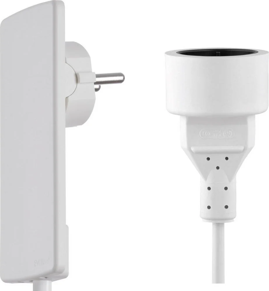 Plug (platte stroomstekker) met kabel & Plug Wit -