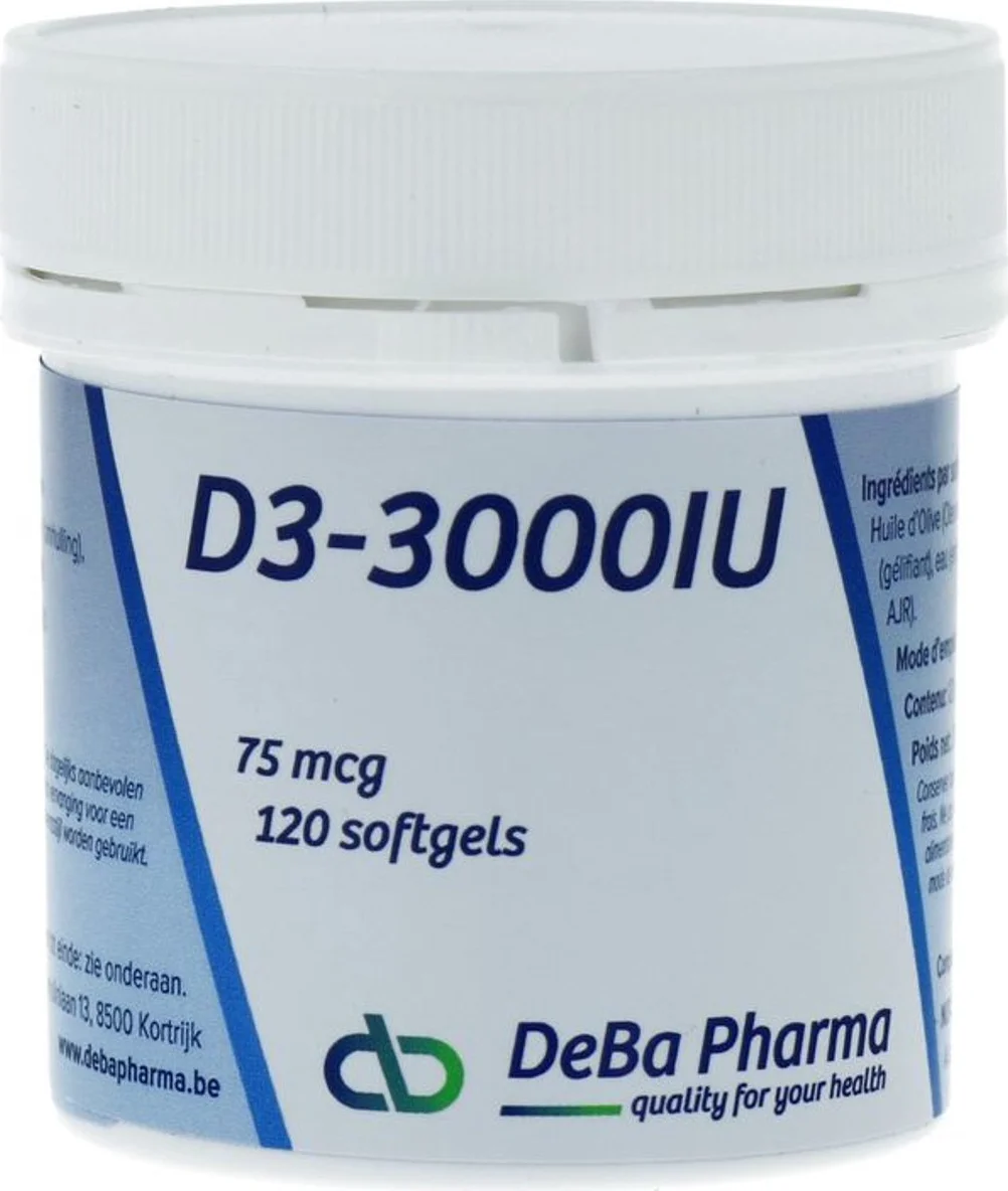 Deba Pharma Vitamine D3-3000 IU 75 Mcg Softgels 120SG