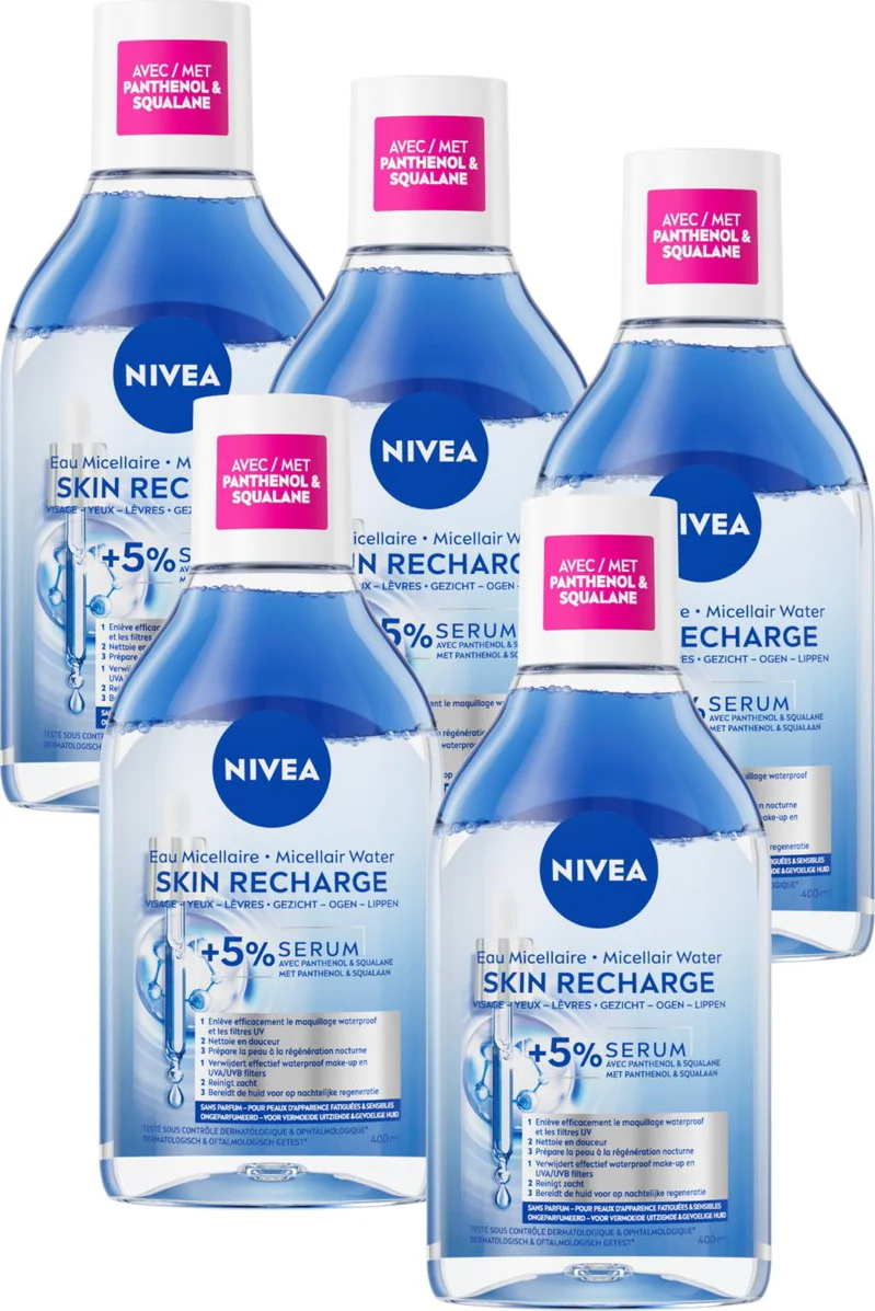 5x NIVEA Serum-Infused Micellair Water Recharge 400 ml