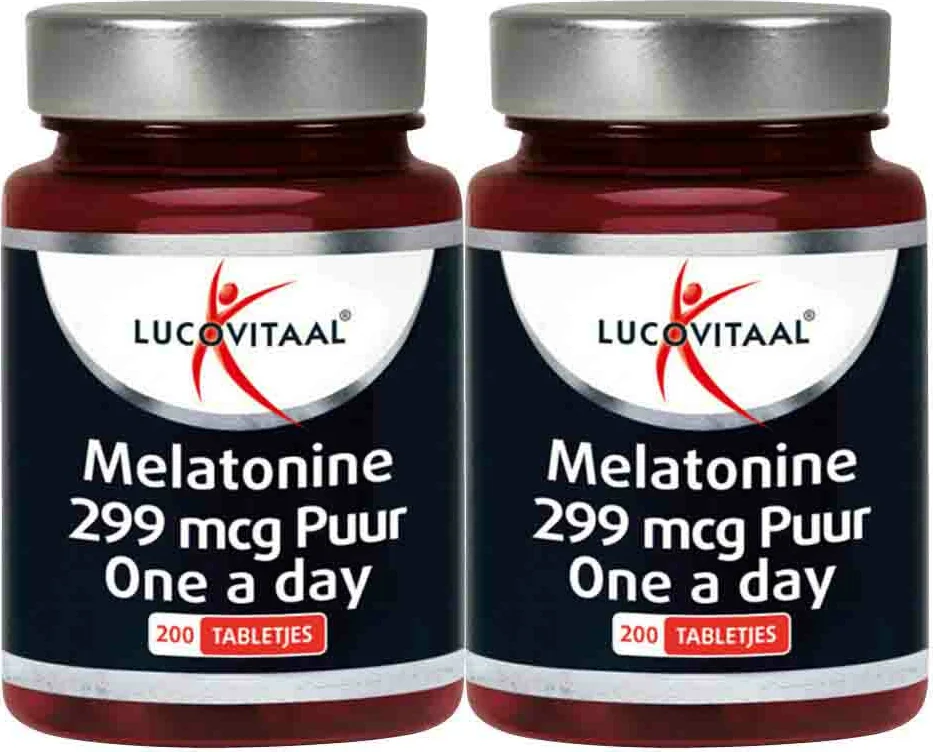 2x Lucovitaal Melatonine Puur 0,299mcg 200 tabletten