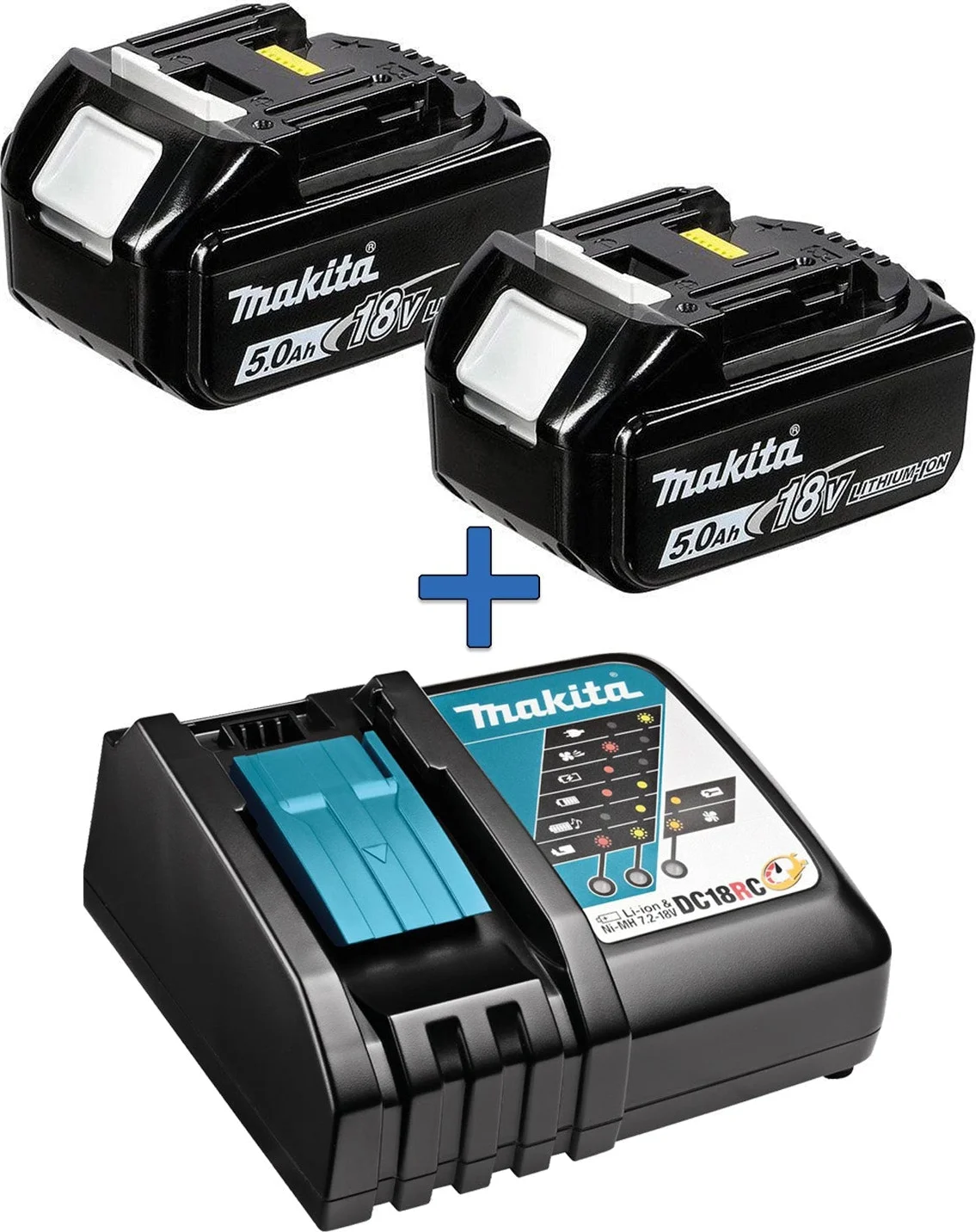 Makita Accu Starterset 18V DC18RC 2x BL1850B - DC18RCPT