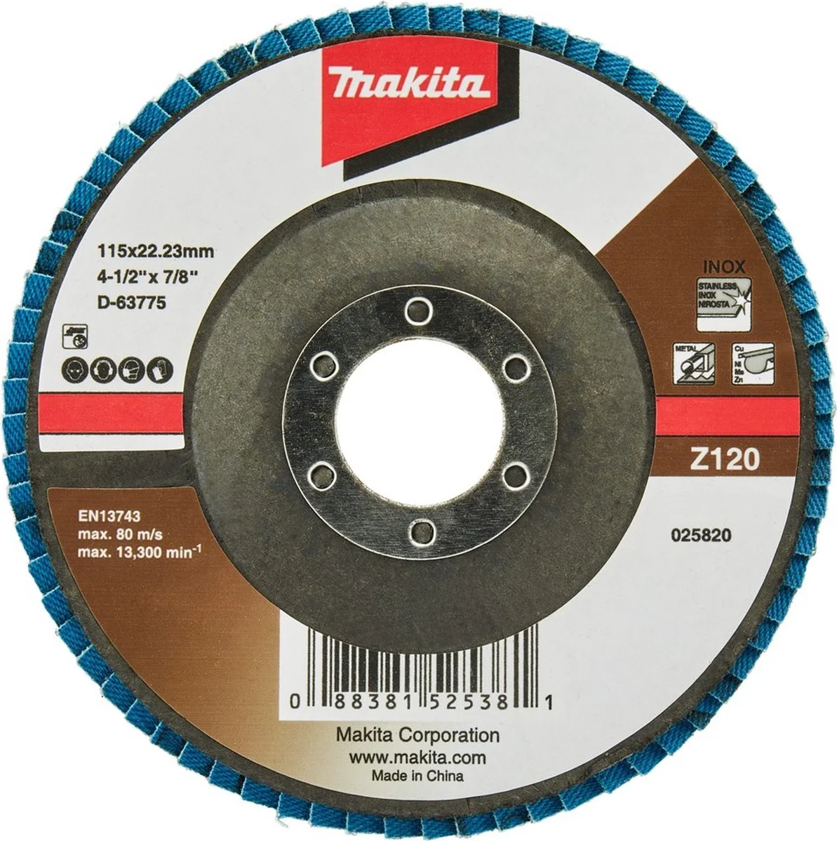Makita D-63775 Lamellenschuurschijf Z120 | 115mm