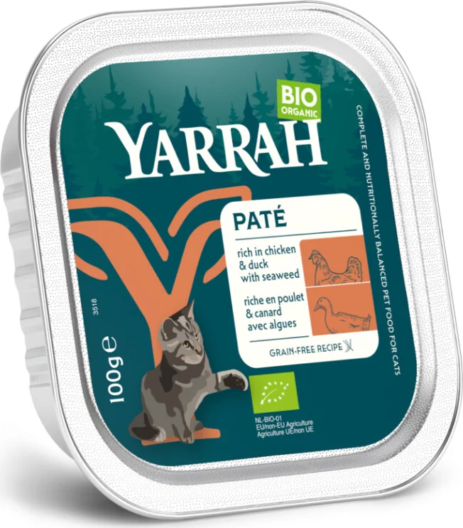 Yarrah Bio Alu Paté Grainfree Kattenvoer Nat Kip & Eend 100 gr