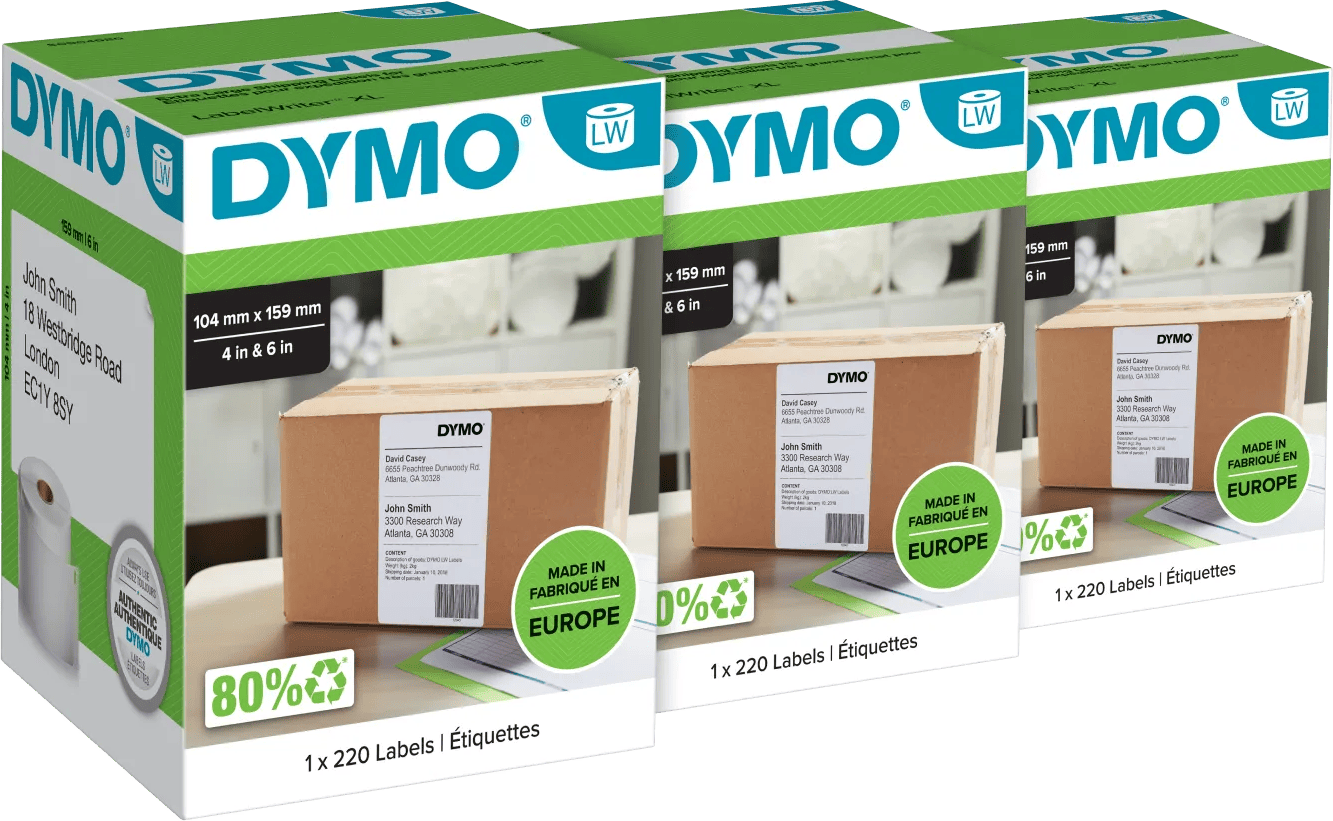 DYMO LabelWriter Extra Grote Etiketten 104 x 159 mm 3-pack