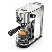 Espressomachine - Koffiezetapparaat - Koffiemachine - Koffieapparaat - Semi Automatisch - Chroom - 10 Bar - Temperatuur Instelbaar