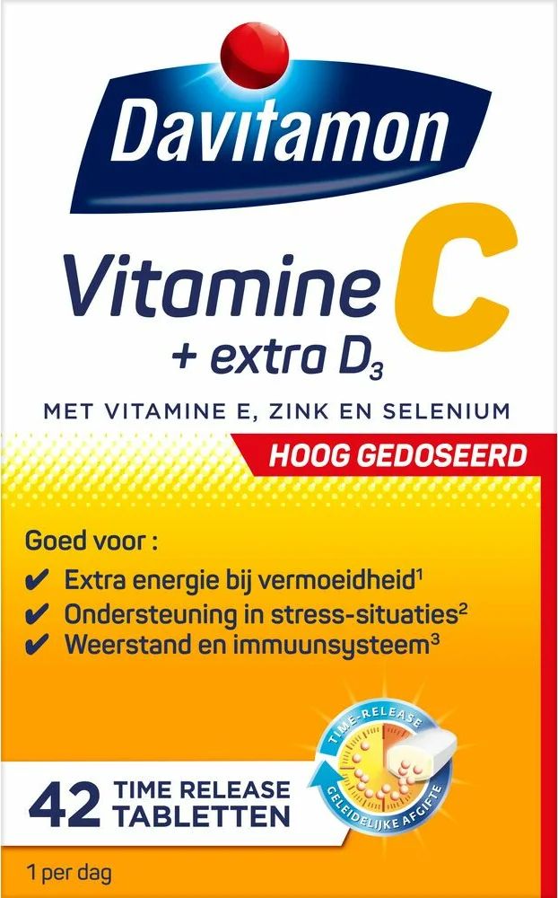 4x Davitamon Vitamine C Hoog Gedoseerd + Extra D3 42 tabletten