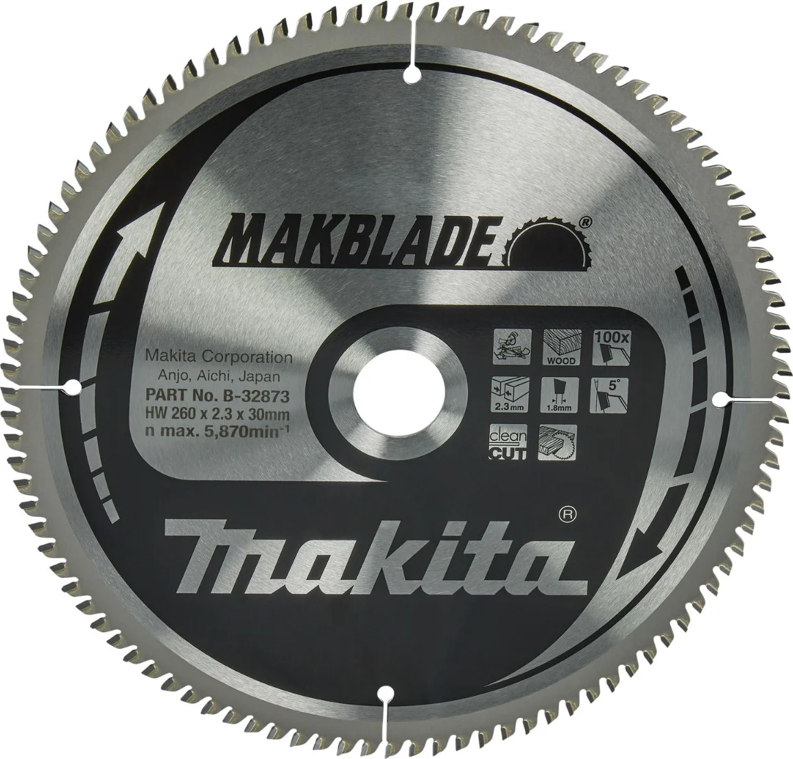 Makita Afkortzaagblad voor Hout | Makblade | Ø 305mm Asgat 30mm 100T - B-32889