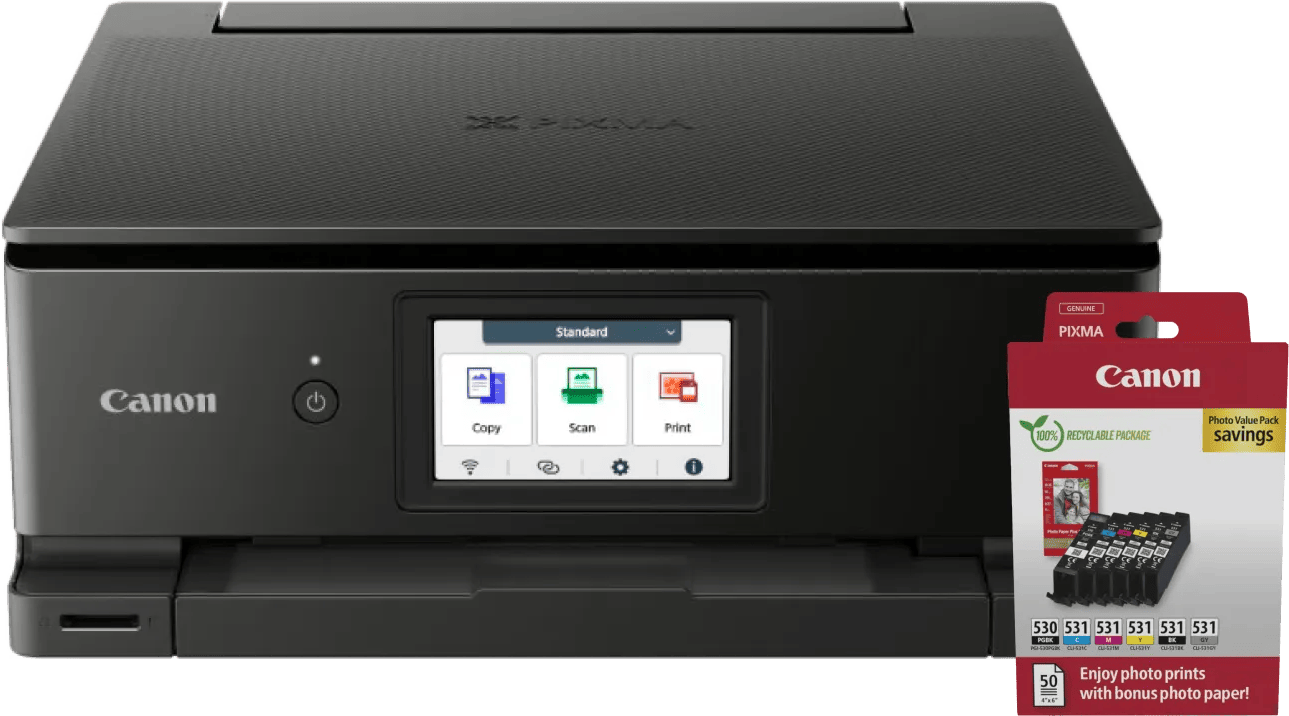 Canon PIXMA TS8750 + 1 set extra cartridges + fotopapier
