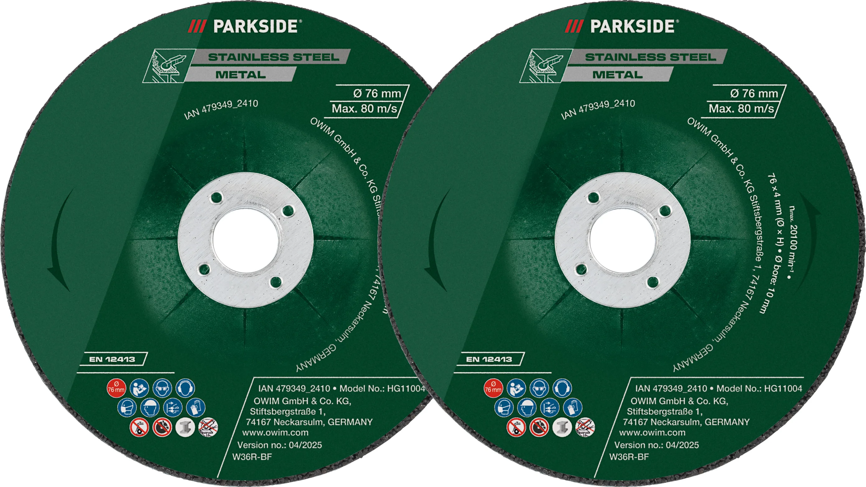 PARKSIDE Slijpschijven 76 mm (2 slijpschijven)