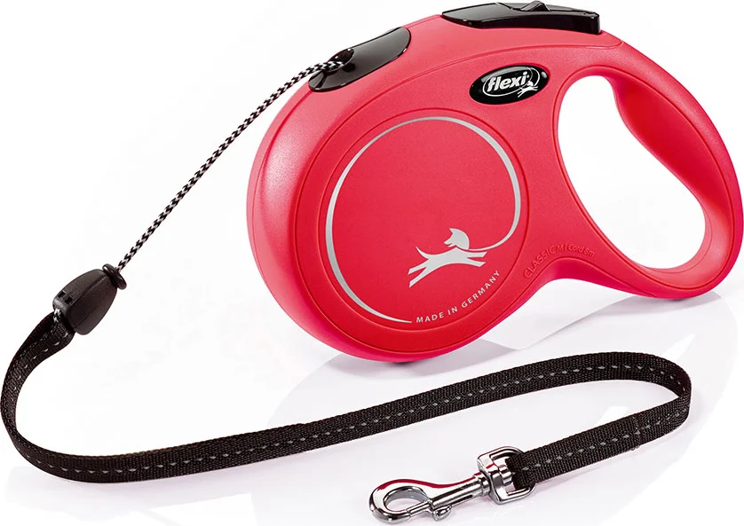 Flexi New Classic - Hondenriem - Koord - Rood - M - 8 m - (<20 kg)