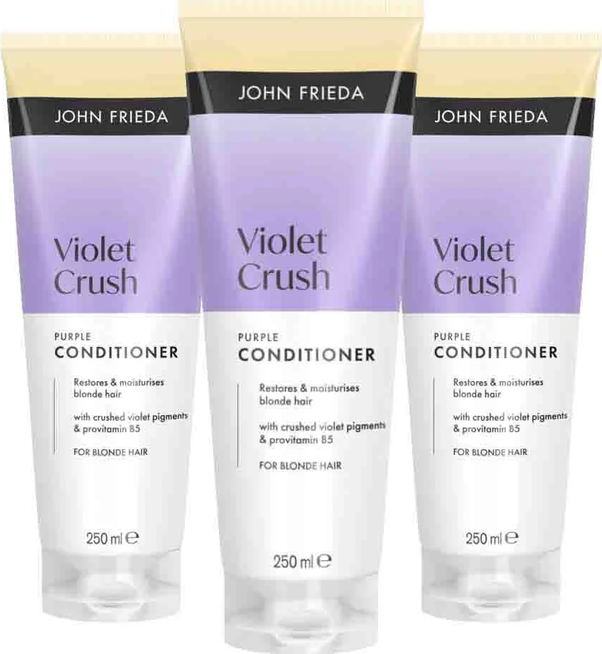 3x John Frieda Violet Crush Purple Conditioner 250 ml
