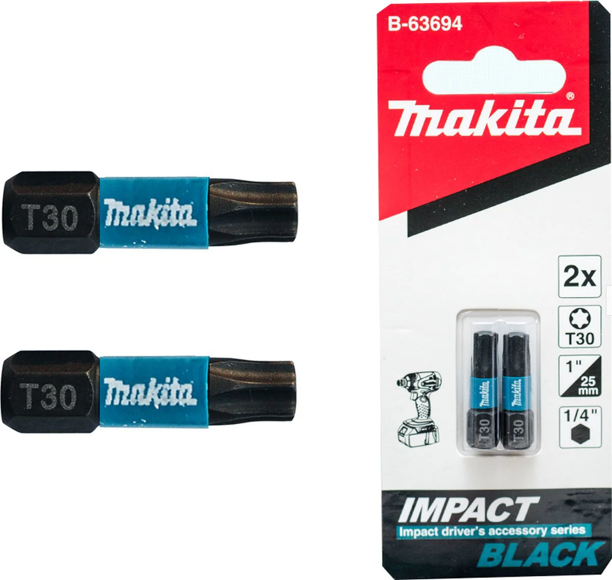 Makita B-63694 Slagschroefbit T30x25mm