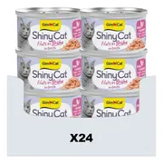 24x GimCat Kattenvoer Nat ShinyCat Filets in Jelly Kip & Garnalen 70 gr
