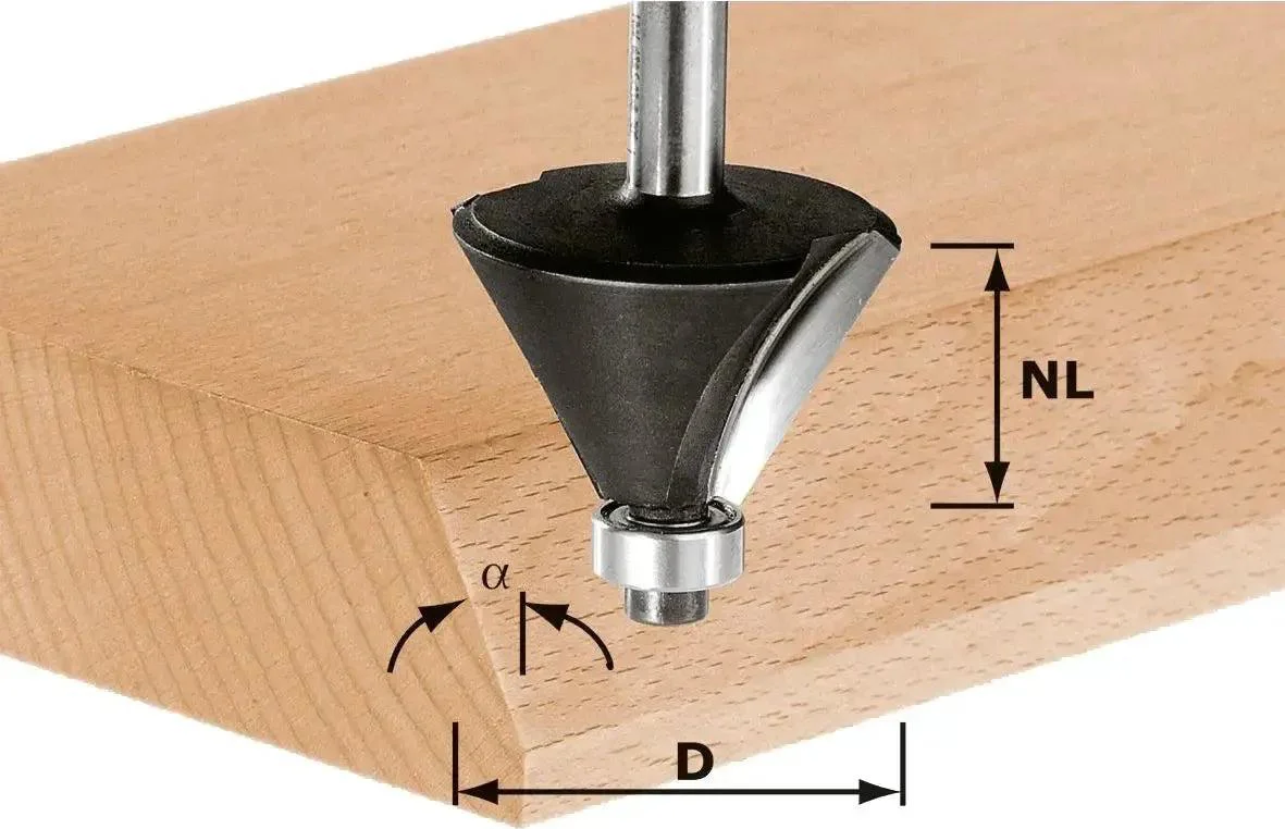 Festool HW S8 D38,5/23/30° Freesbit Fasefrees 30° + lager S 8mm 38,5x25,7mm - 491133