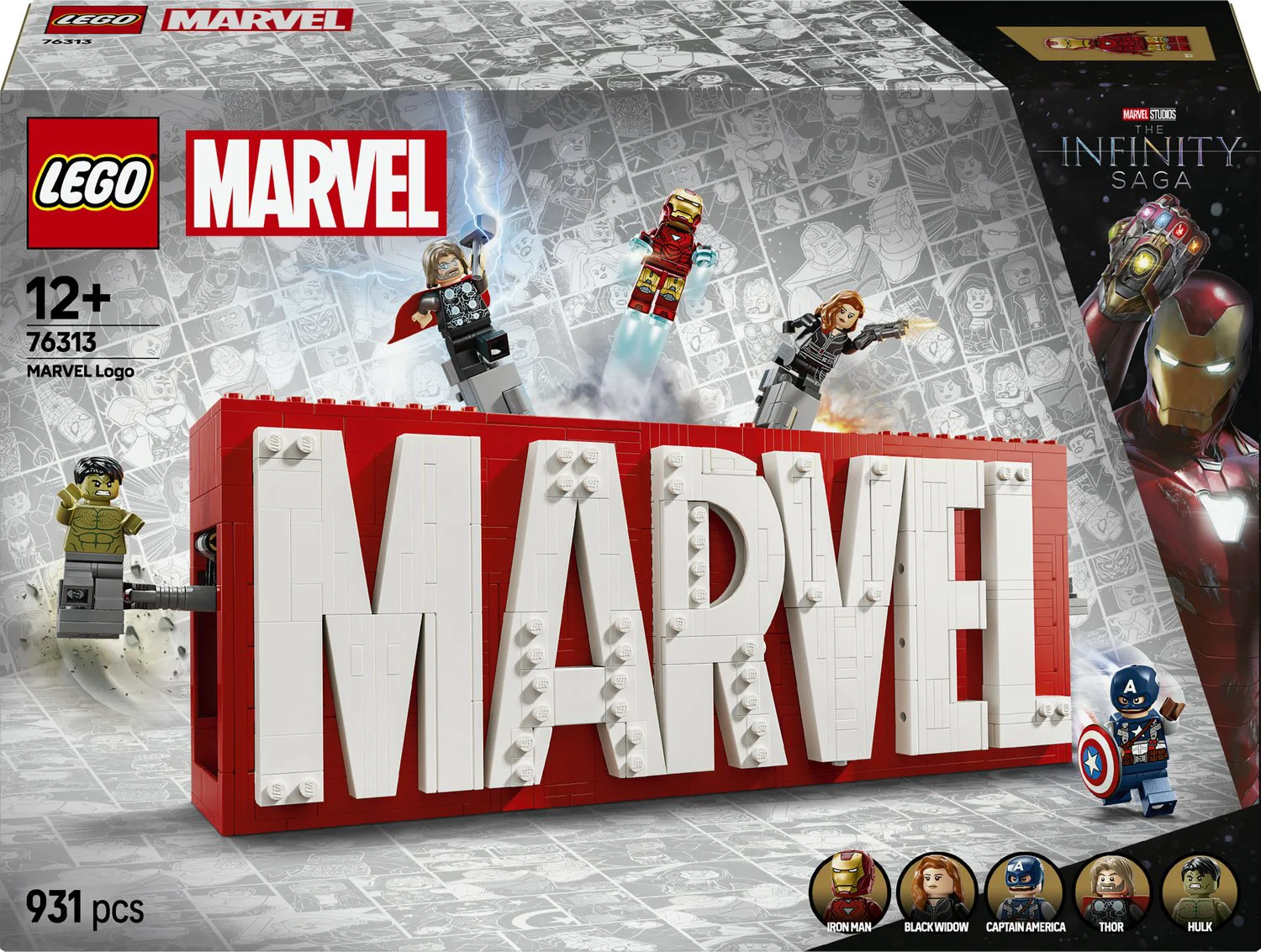 LEGO MARVEL logo en minifiguren 76313