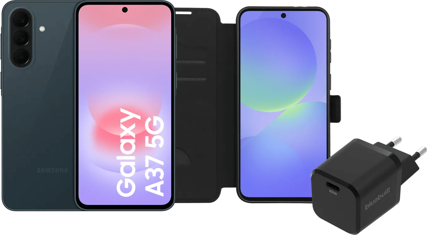 Samsung Galaxy A37 256GB Donkergroen 5G + Basis Accessoirepakket