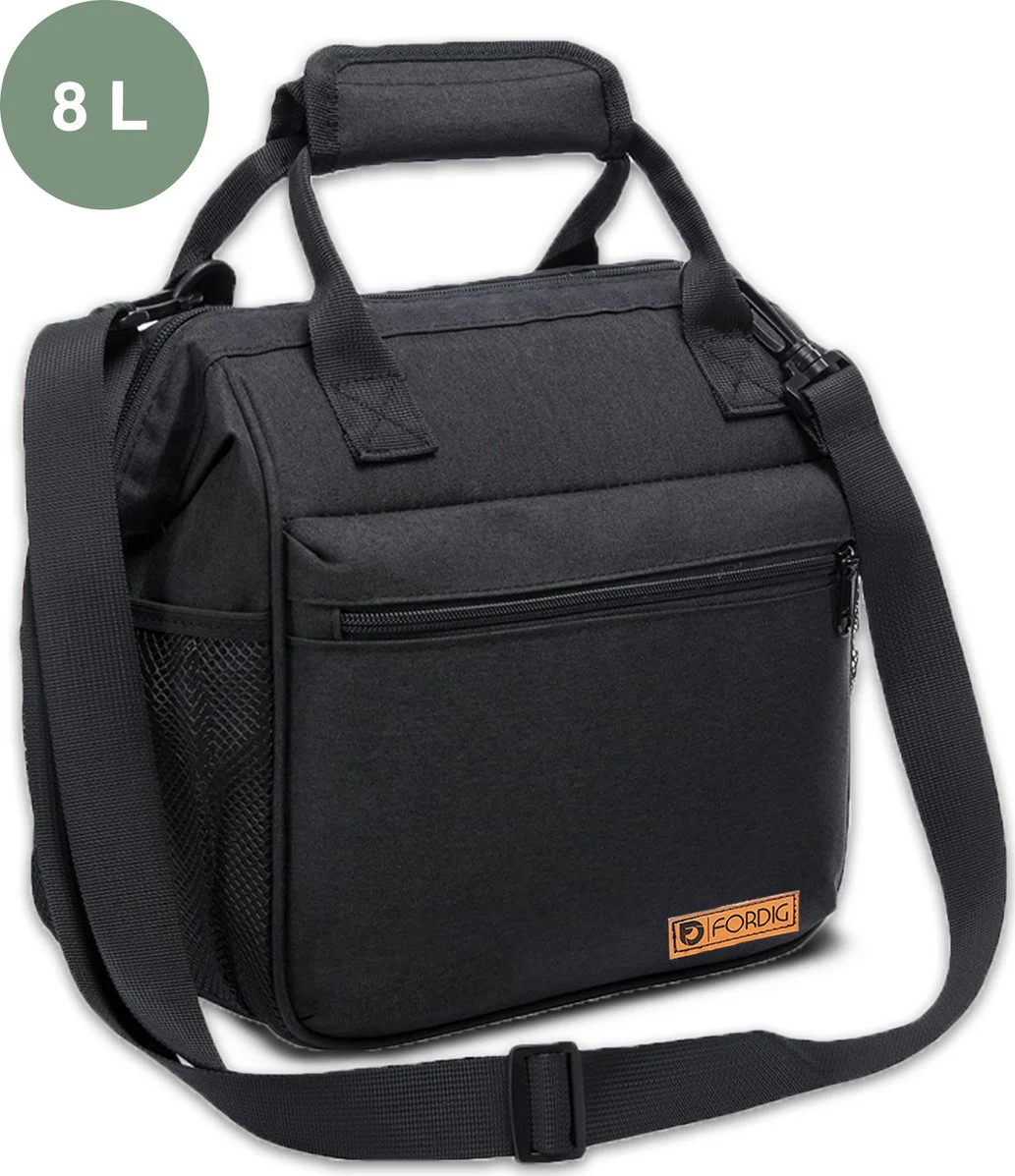 ForDig Lunchtas Koeltas - 8 liter - 4 laags - voor werk - zwart