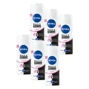 6x NIVEA Deodorant Spray Invisible For Black & White 100 ml