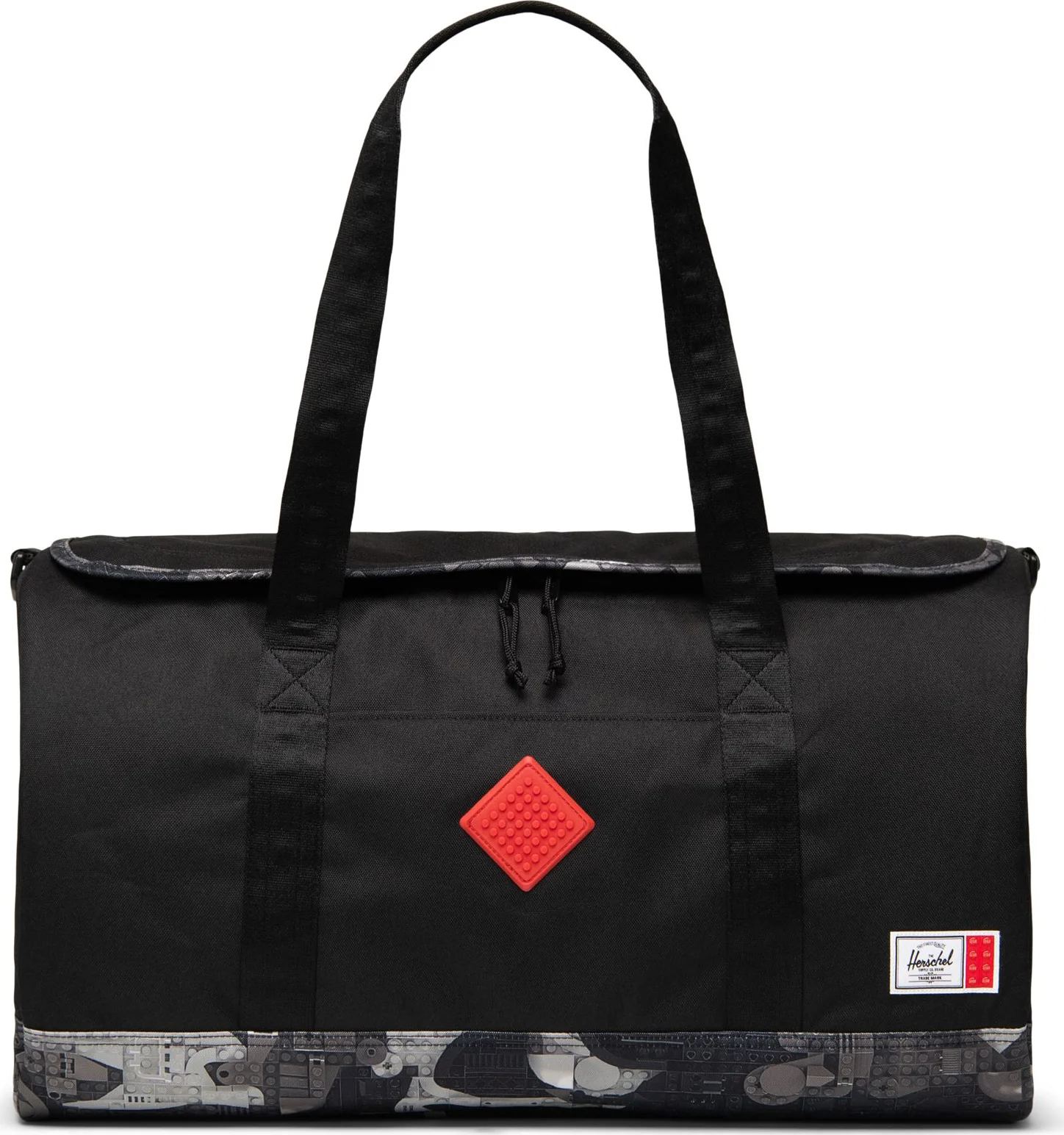 LEGO Herschel Heritage weekendtas - zwart met abstracte stenen