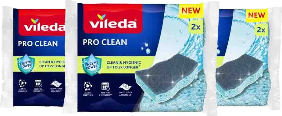 3x Vileda Schuursponsen Pro Clean Viscose 2 stuks