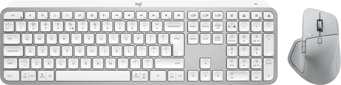 Logitech MX Master 4 Lichtgrijs + Logitech MX Keys S Grijs Qwerty