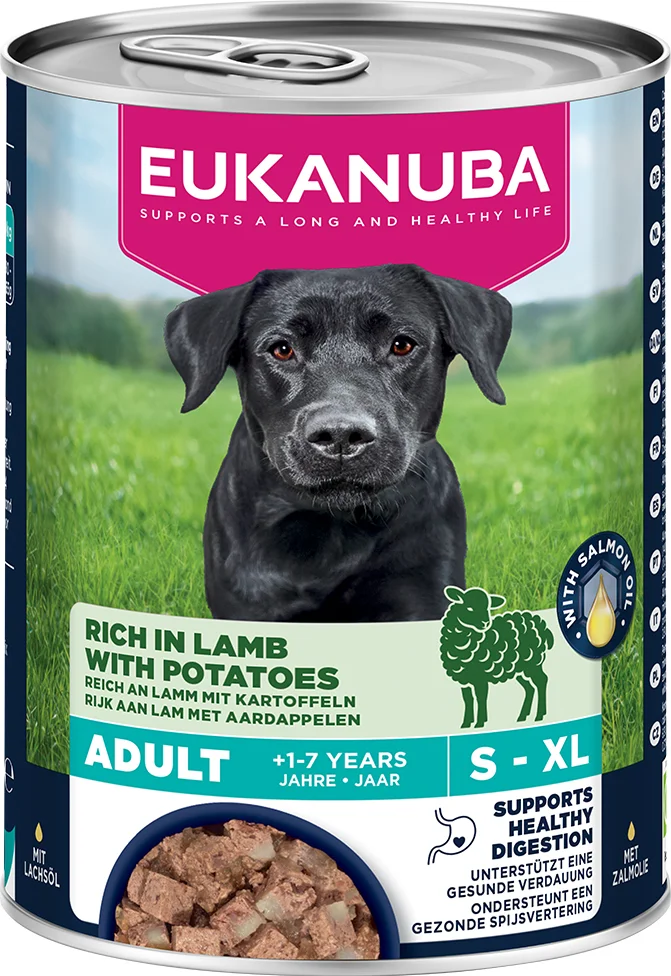 6x Eukanuba Hondenvoer Nat Life Care Dog Adult Lam en Aardappel 400 gr