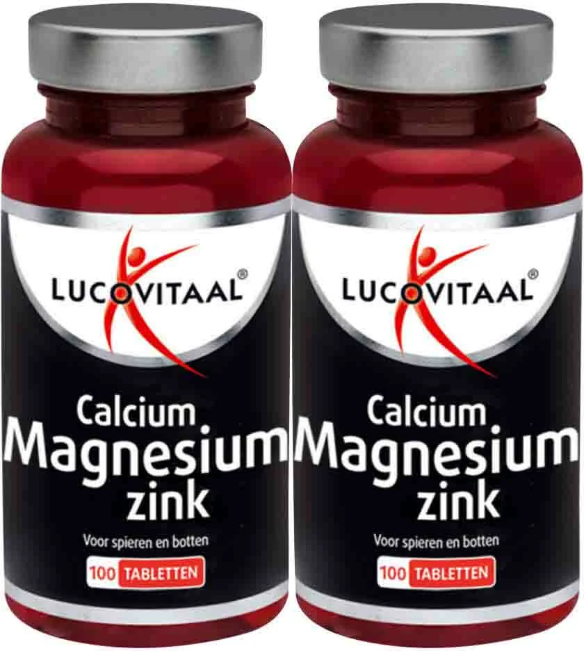 2x Lucovitaal Calcium Magnesium Zink 100 tabletten