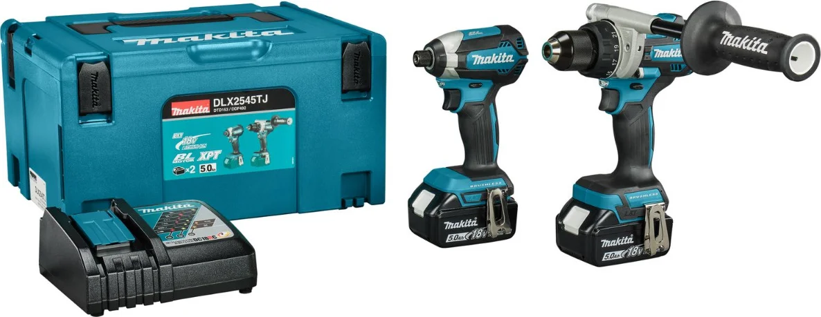 Makita DLX2545TJ Accu combiset 2-delig (DDF492 + DTD153) 18V 5.0Ah in Mbox