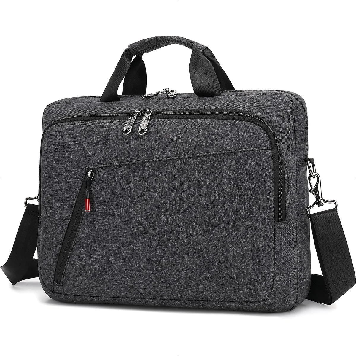 Laptoptas 15,6 inch - Laptop tas Schoudertas dames en heren - Waterafstotend - 12L - antraciet