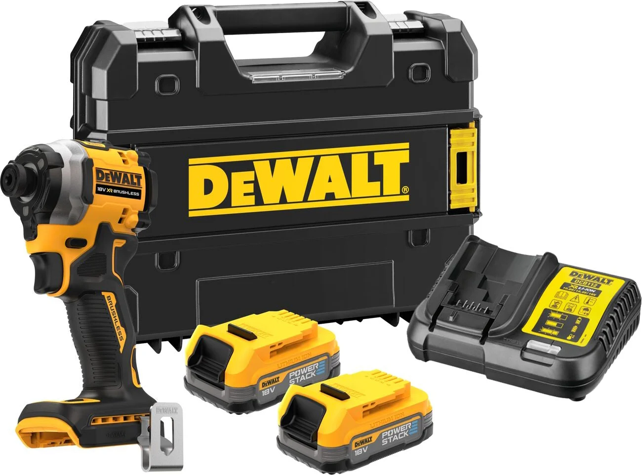 DeWALT DCF850E2T Compacte accu slagschroevendraaier 205Nm 18V XR 1.7Ah POWERSTACK in TSTAK