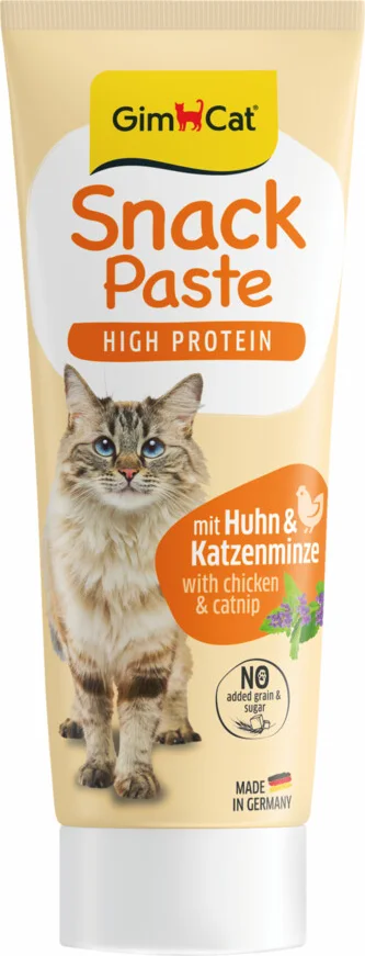 8x GimCat Snackpasta Kip & Kattenkruid 75 gr