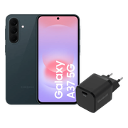 Samsung Galaxy A37 256GB Donkergroen 5G + BlueBuilt Oplader met Usb C Poort 45W Zwart