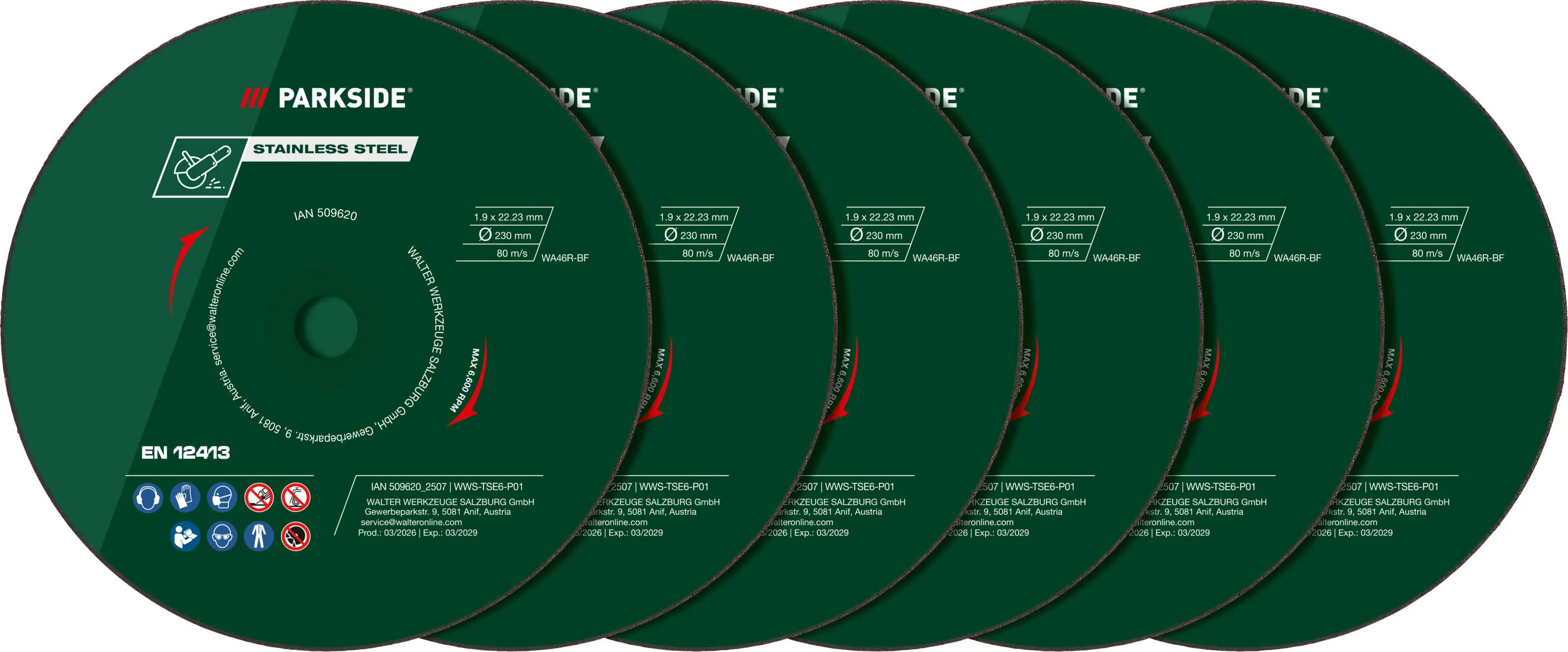PARKSIDE Slijpschijven 230 mm (RVS slijpschijven 6 stuks)