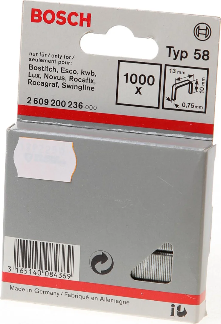 Bosch Professional Nieten type 58 | 10 mm | 13,0 x 0,75 mm | 1000 stuks - 2609200236