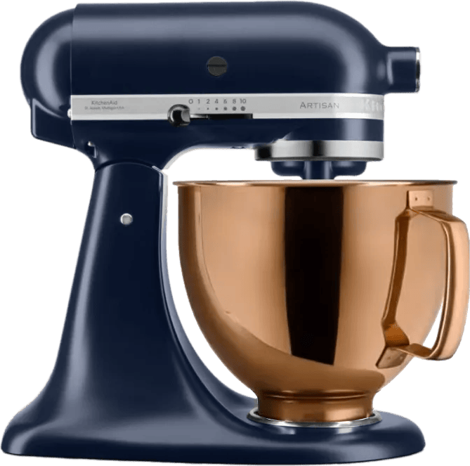KitchenAid Artisan Mixer 5KSM125EIB Blauw + Design Mengkom Koper