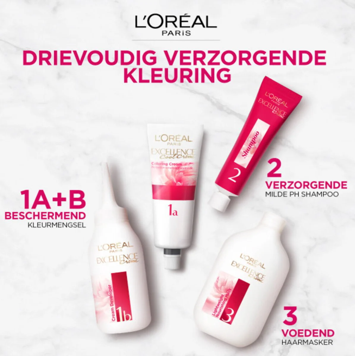 2x L'Oréal Excellence Crème Permanente Crèmekleuring 5 Lichtbruin