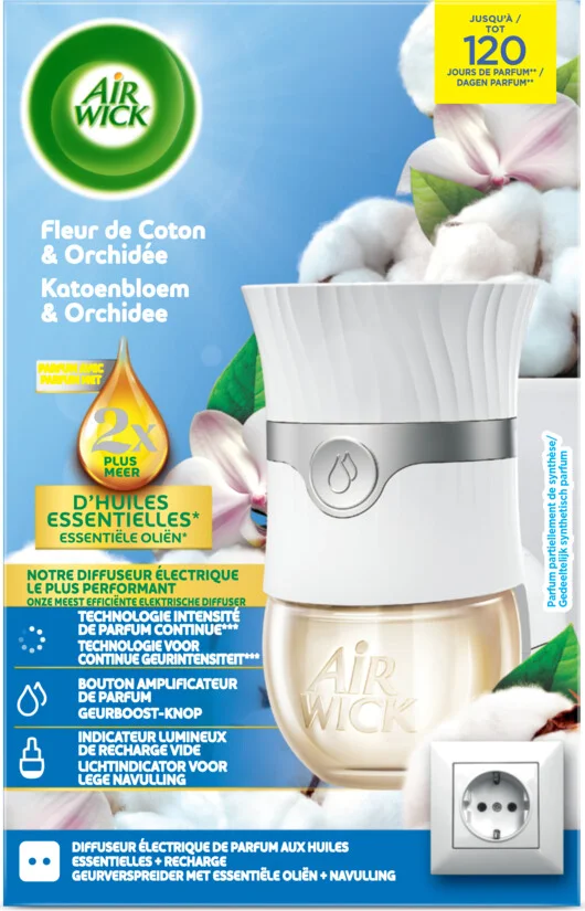 Air Wick Elektrische Luchtverfrisser Starter Kit Katoen & Orchidee 19 ml