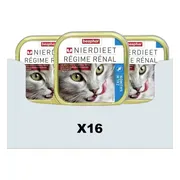 16x Beaphar Nierdieet Kattenvoer Nat Zalm 100 gr