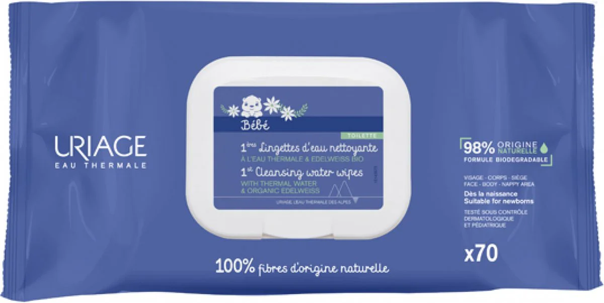 Uriage Baby 1st Cleansing Water Wipes 70ST