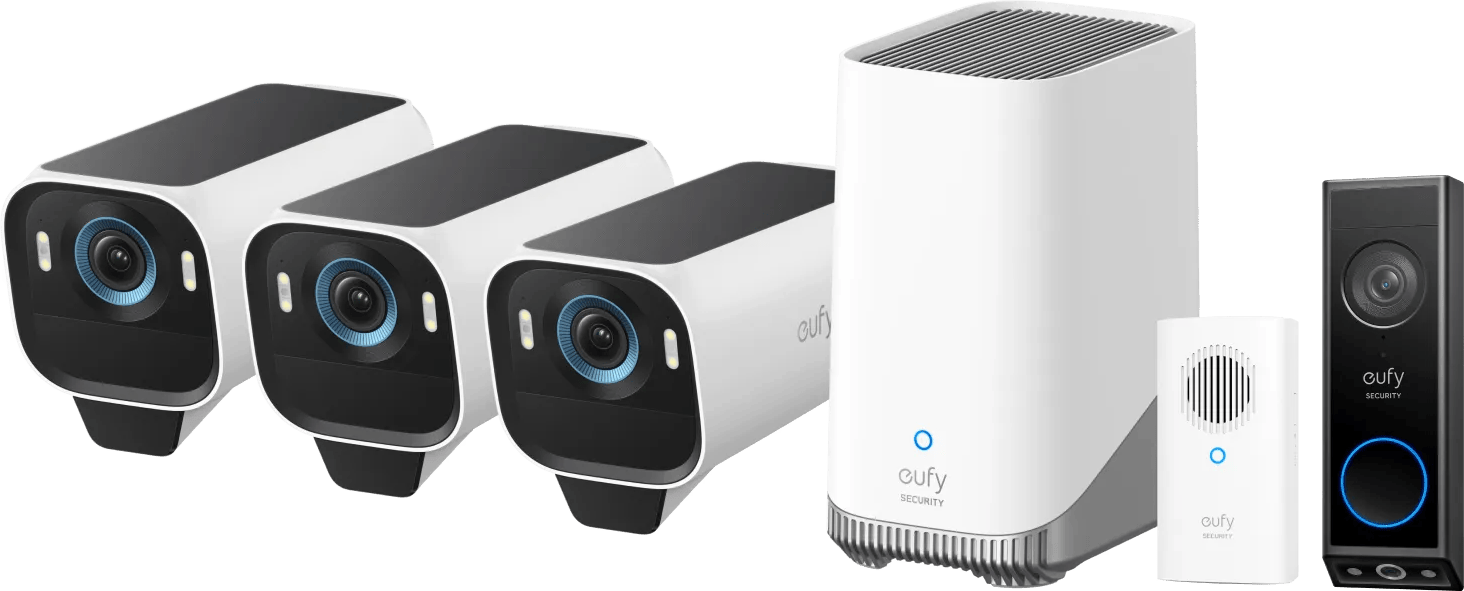 EufyCam S3 Pro 3-Pack + Video Doorbell E340 + Chime