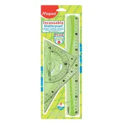 Flex Set met 1 x 30 cm liniaal/2 x 21 cm driehoek / gradenboog