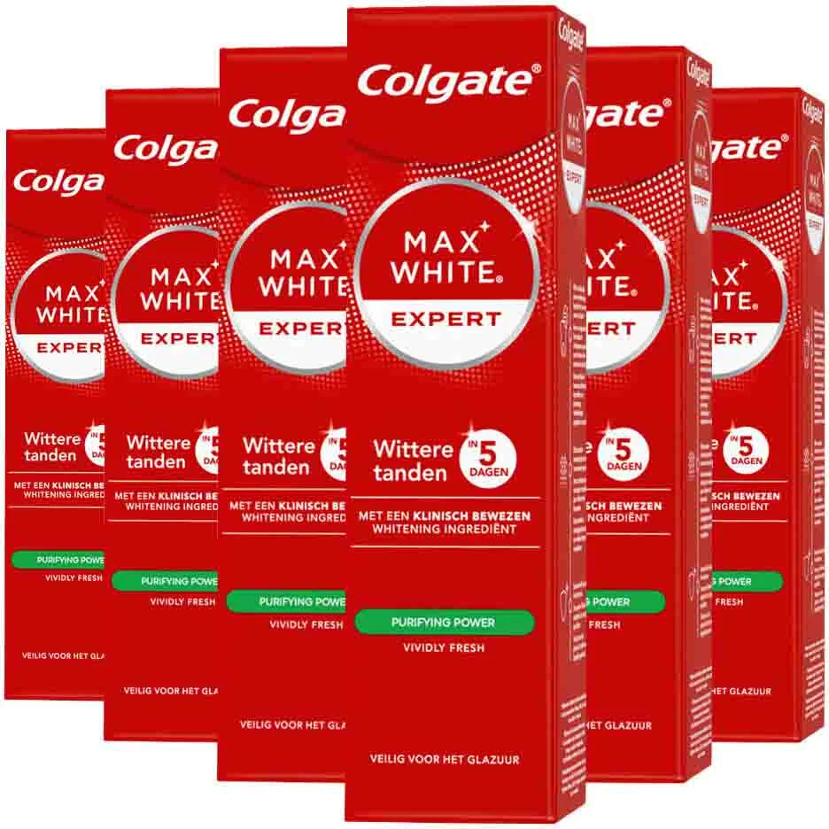6x Colgate Tandpasta Max White Expert Purifying Power 75 ml
