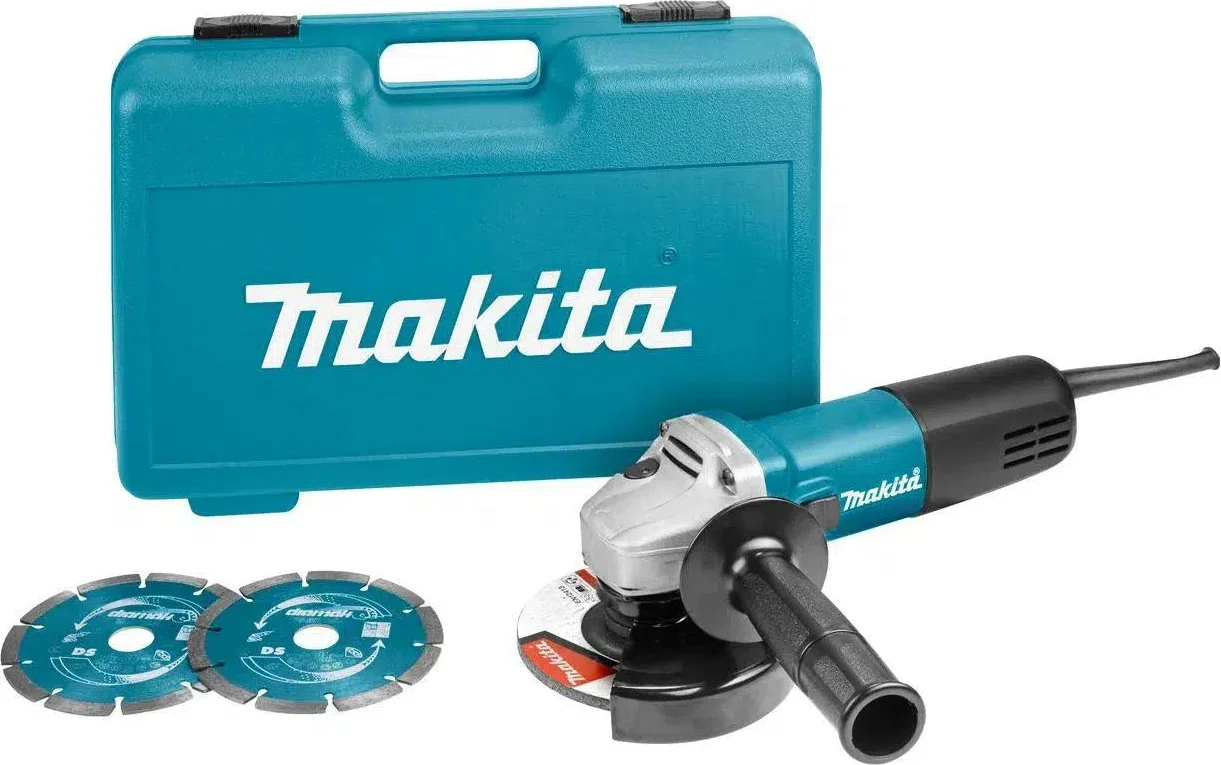 Makita 9558HNRGK2 Haakse Slijper 125mm 840W 230V inc. Accessoire Set in koffer