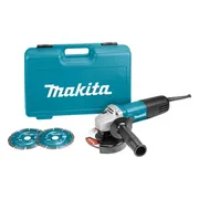 Makita 9558HNRGK2 Haakse Slijper 125mm 840W 230V inc. Accessoire Set in koffer