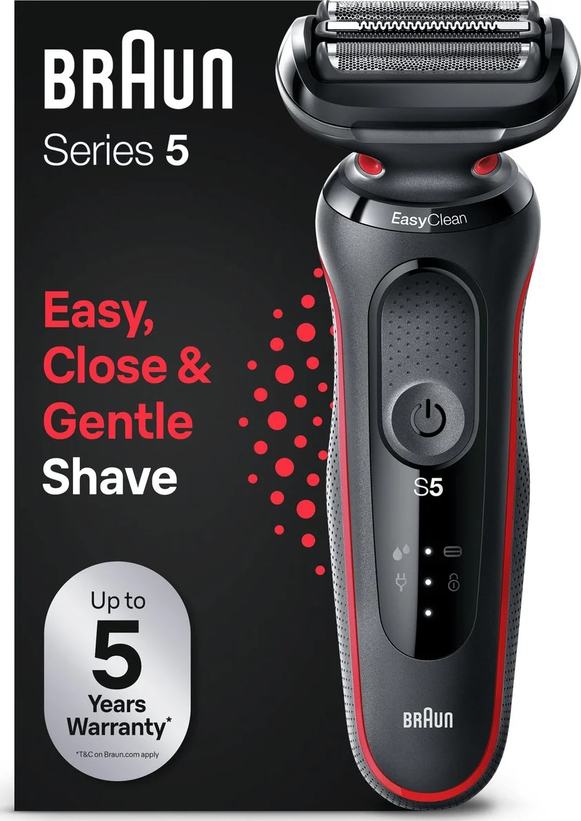 Braun Series 5 51-R1000s Elektrisch Scheerapparaat - Elektrisch Scheerapparaat voor Mannen - Scheren - Scheerapparaat - Scheerapparaat voor Mannen - Rood