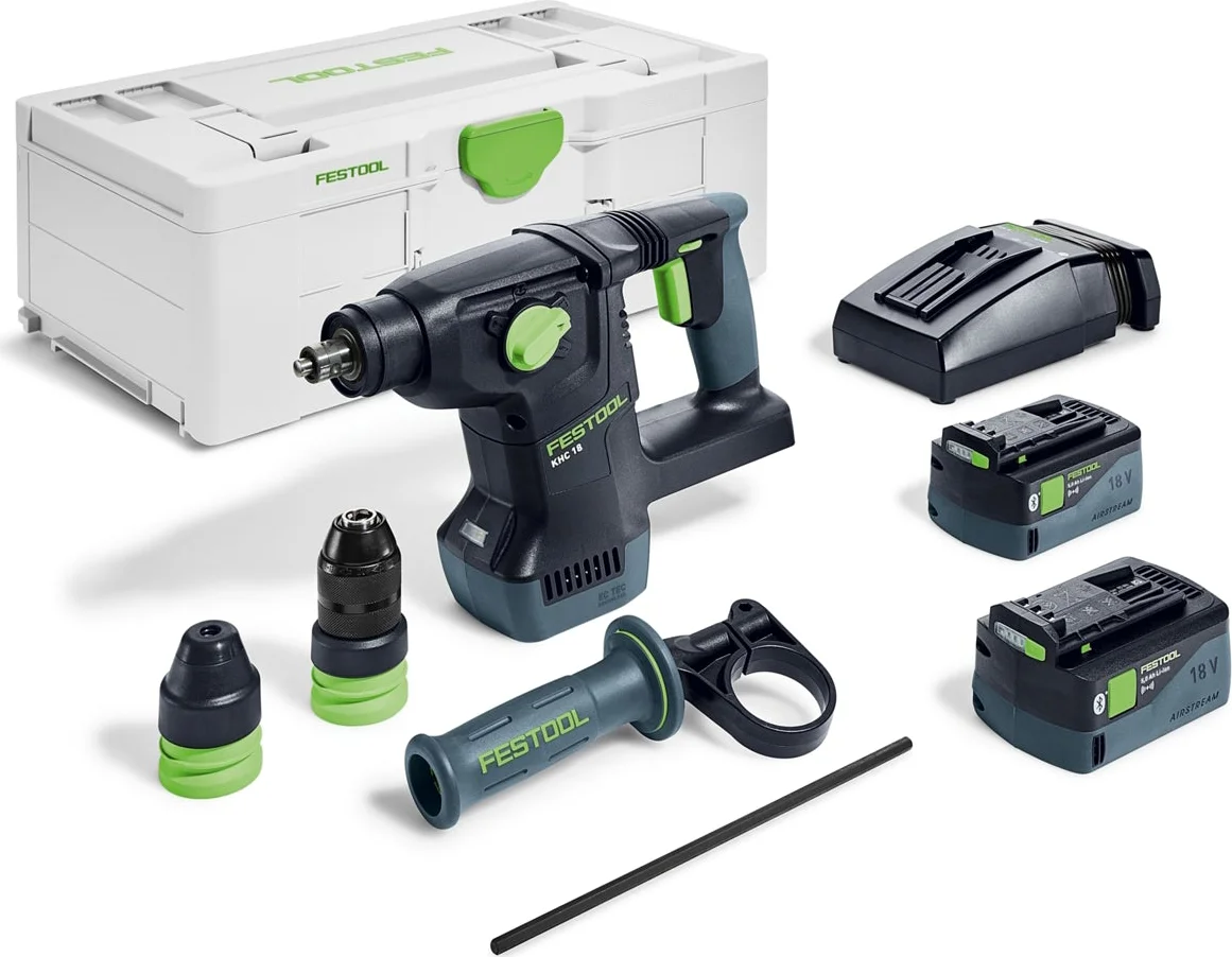 Festool KHC 18 5,0 EBI-Plus Accu combihamer SDS-Plus 2,6J + snelwisselboorkop 18V 5.0Ah in Systainer - 577448